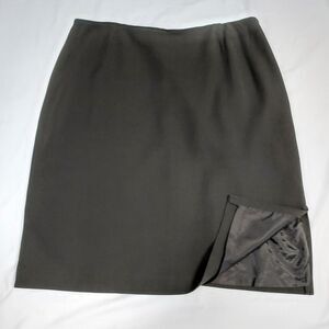 Vintage Emanuel Ungaro Dark Olive Wool Blend Skirt 16/50